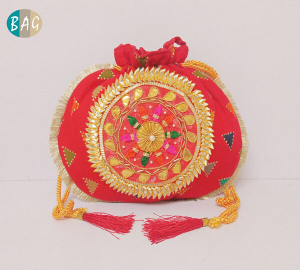 Gota Zari work Potli Bags