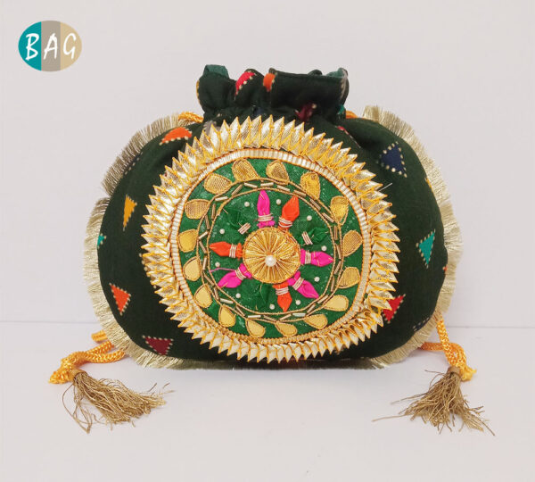 Gota Zari work Potli Bags