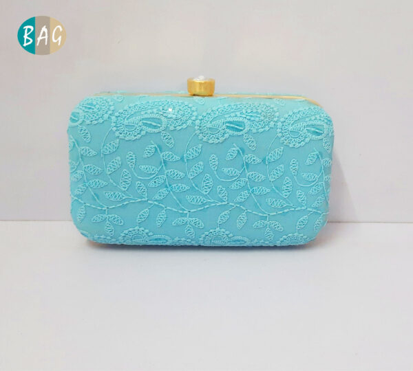 Lucknowi Embroidered Box Clutch