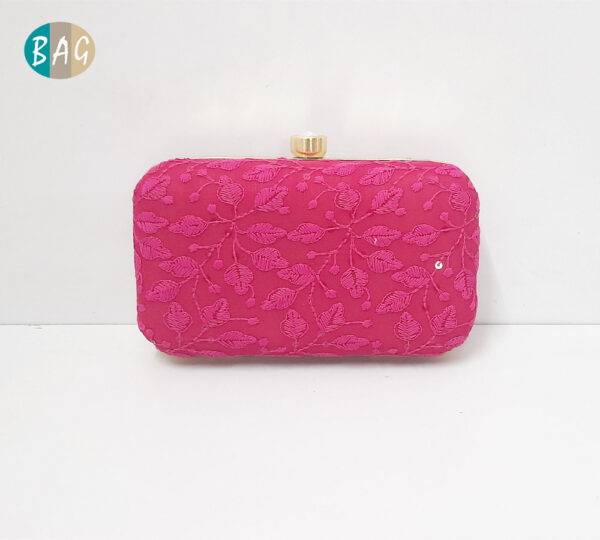 Lucknowi Embroidered Box Clutch
