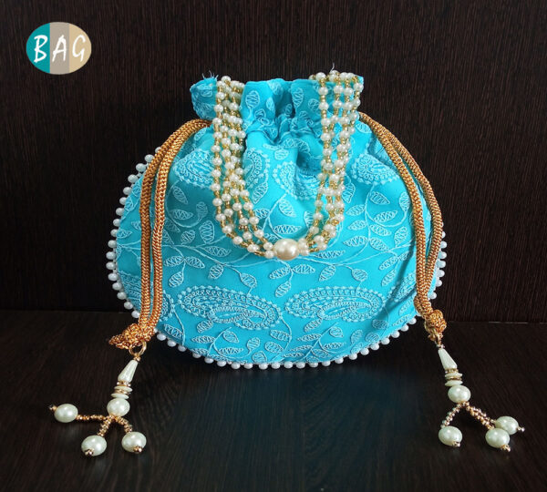 Lucknowi Embroidered Potli Bag