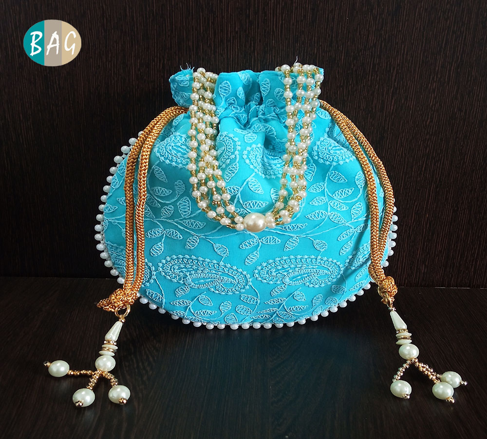 Lucknowi Embroidered Potli Bag I Potli Bags