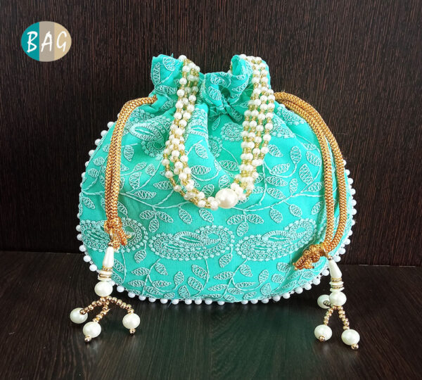 Lucknowi Embroidered Potli Bag