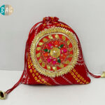 Gota Zari Printed Potli Bags