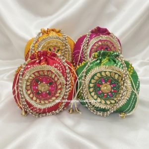 Gota Zari work Potli Bags