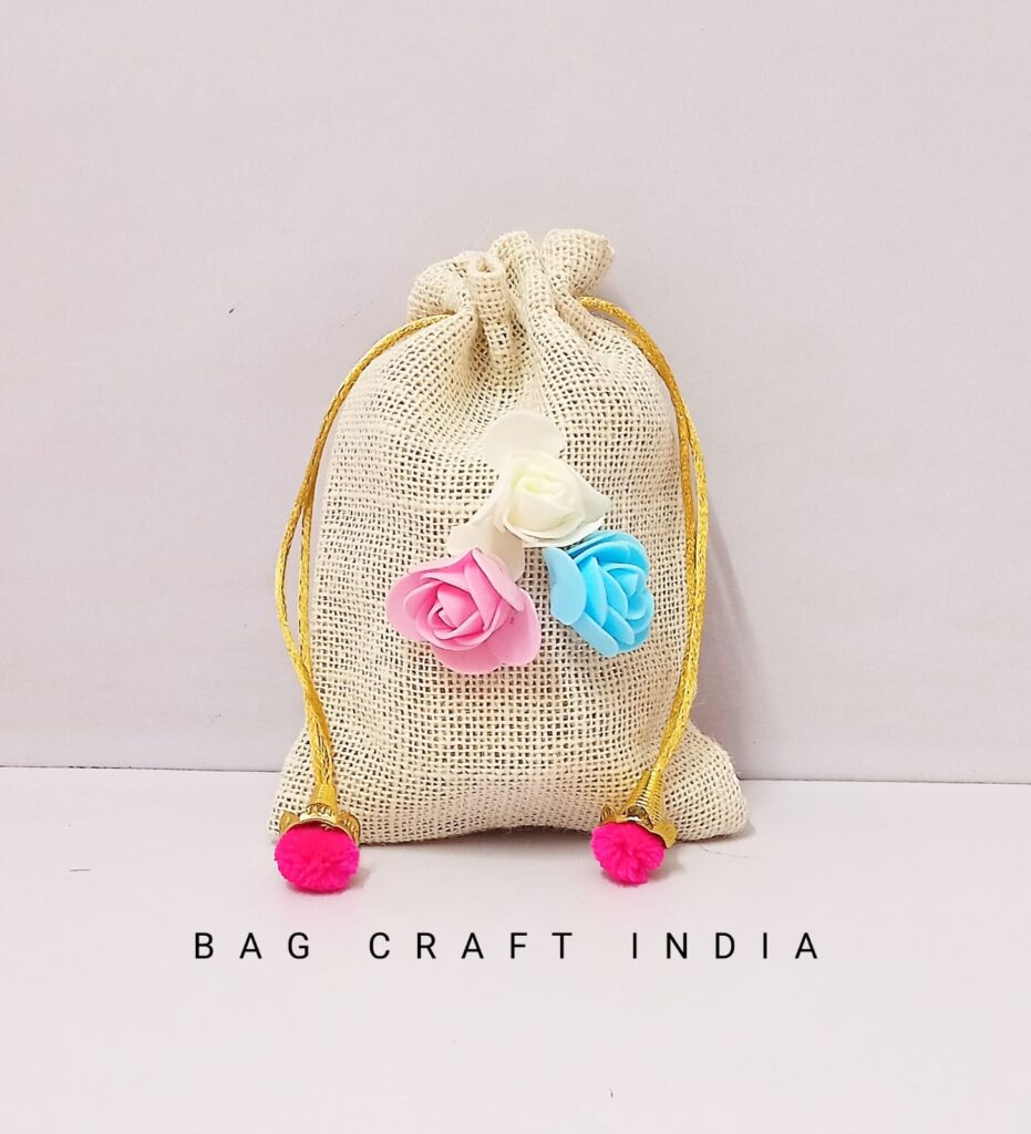 Coloured Jute Pouch
