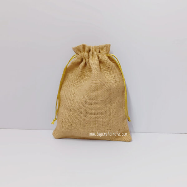 Natural Plain Jute Potli Bags Size 5x4 Inch