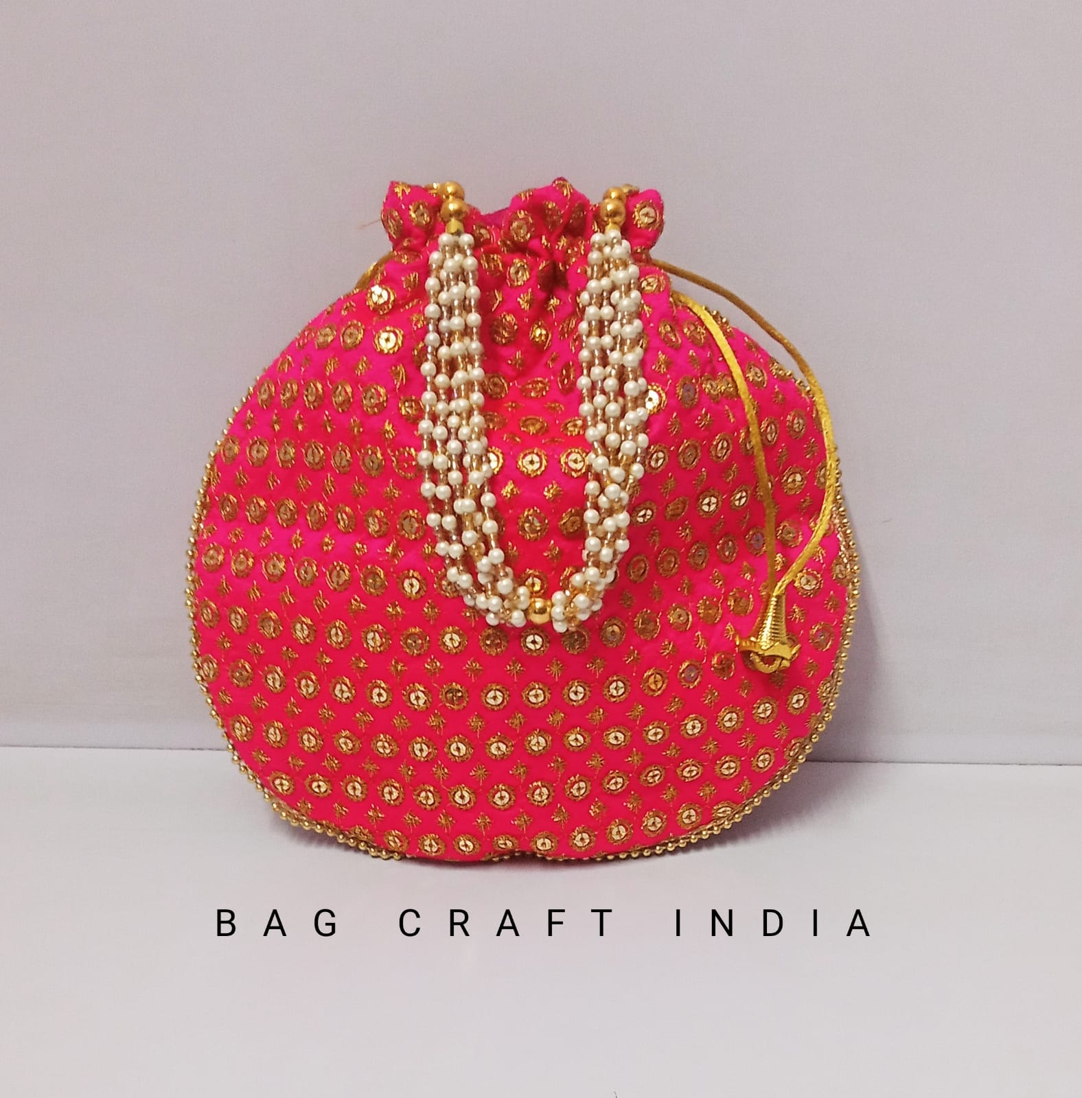 Buy Fancy Indian Handmade Woman Embroider Potli Bag Magenta Pink Flower  Evening Purse Ethnic Ladies Fabric Purse With Beaded Handle Online in India  - Etsy
