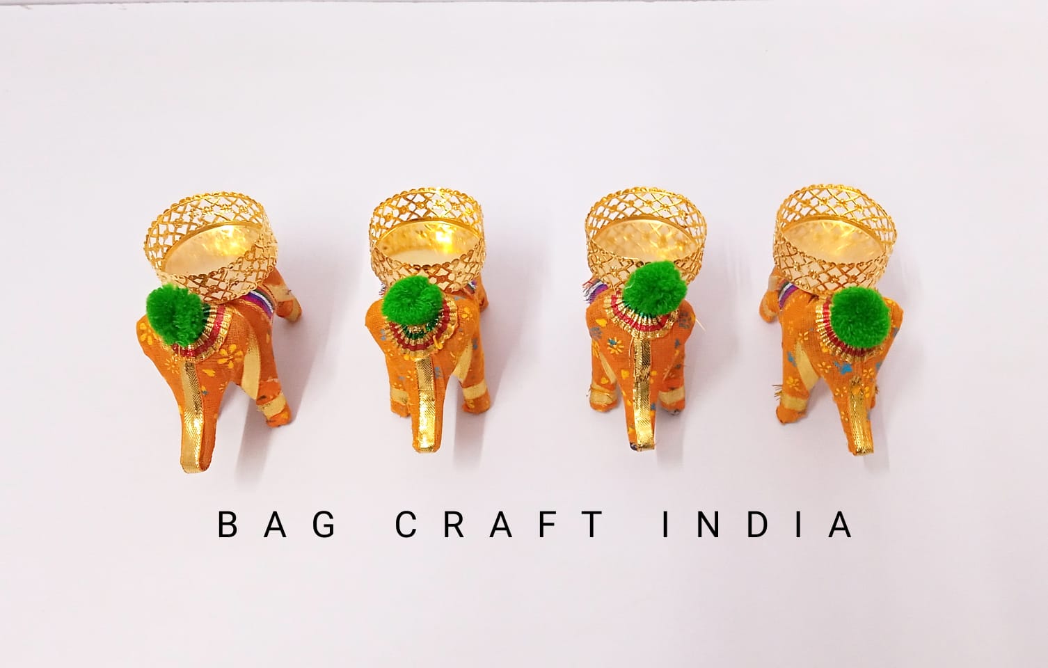 Elephant Decorative T Light Candle Holder Bag Craft India