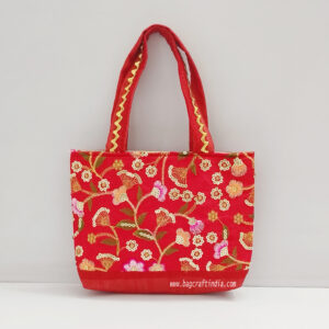 Silk Brocade Purse with Gota Work