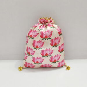 Lotus Print Potli Bags for Gift