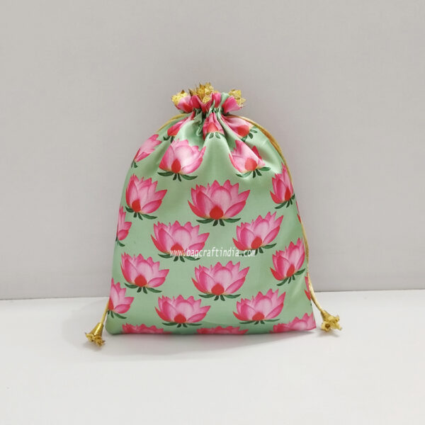 Lotus Print Potli Bags for Gift