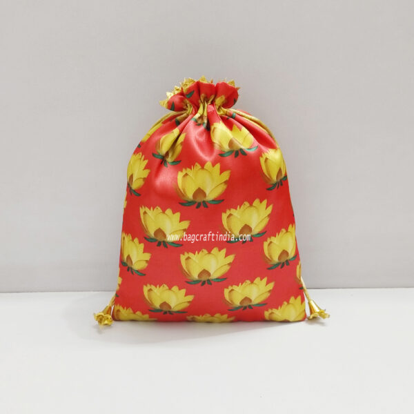 Lotus Print Potli Bags for Gift