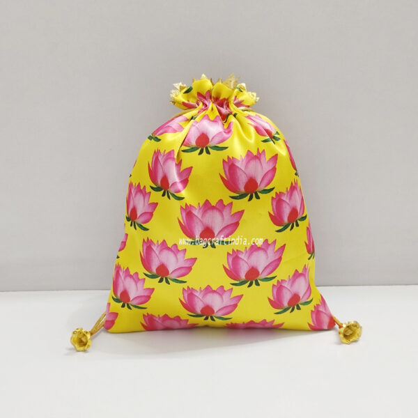 Lotus Print Potli Bags for Gift